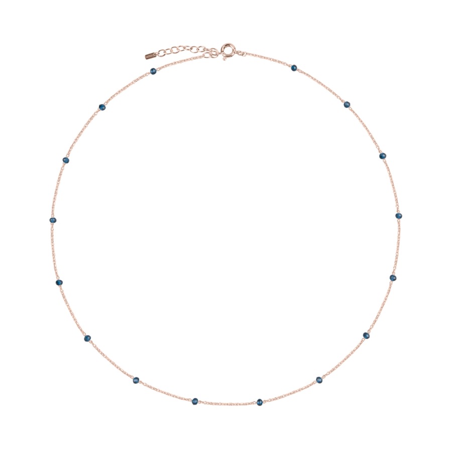 Blue d Rose Gold Necklace ( S 925 )
