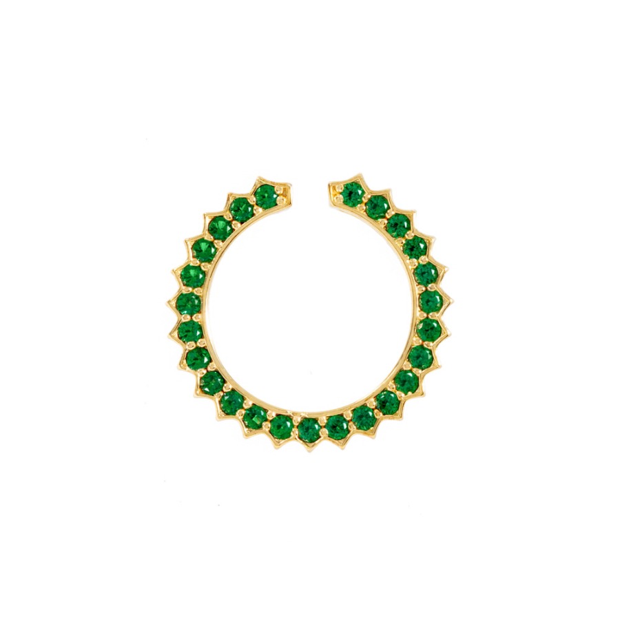 Solar Circle Emerald Ring ( S925 )