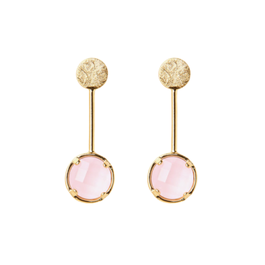 Color Point pink Crystal Drop Earring