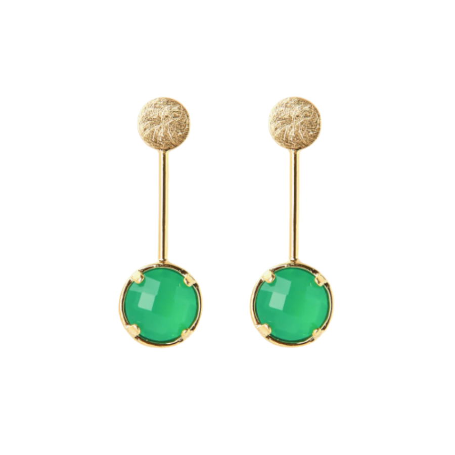 Color Point Green Crystal Drop Earring