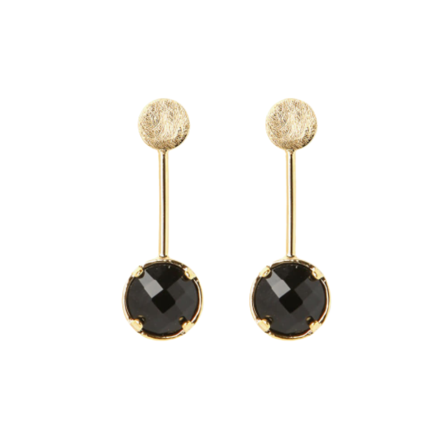 Color Point Black Crystal Drop Earring