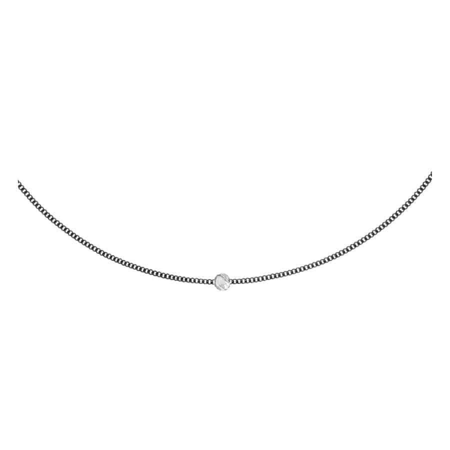 Black Chain SR Necklace ( S 925 )
