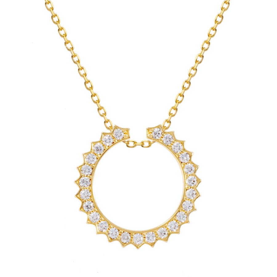 Solar Circle White Necklace ( S925 )